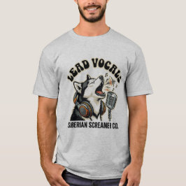Camiseta Design Engraçado de Cachorro Vocal Líder Husky 