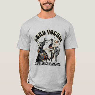 Camiseta Design Engraçado de Cachorro Vocal Líder Husky 