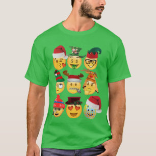 Camiseta design engraçado de emoji de natal