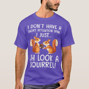 Camiseta Design Engraçado de Esquilo ADHD para Homens Chipu