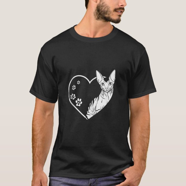Camiseta Design engraçado de gato duende Devon Rex para ama (Frente)