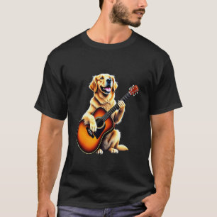 Camiseta Design engraçado de Golden Retriever tocando violã