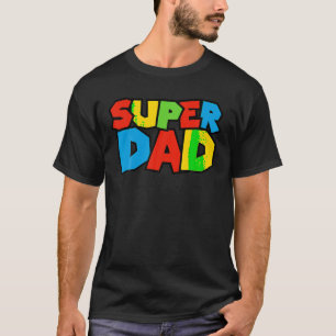 Camiseta Design Engraçado de Jogador Super Pai para o Dia d