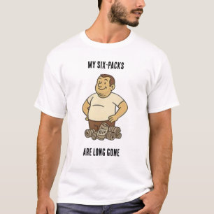 Camiseta Design Engraçado De Pai - "Meus Seis Pacotes Já Fo