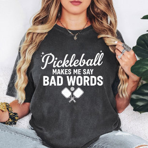 Camiseta Design Engraçado de Pickleball Me Faz Dizer Palavr