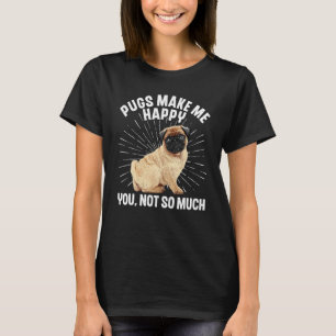 Camiseta Design Engraçado de Pug para Homens Mulheres Cacho