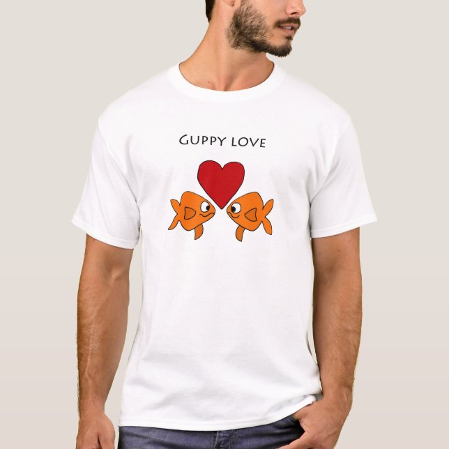 Camiseta Design engraçado do amor do Guppy (Frente)