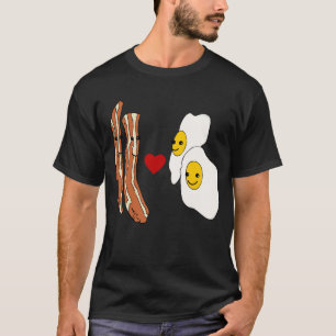 Camiseta Design engraçado do bacon dos ovos dos amores do