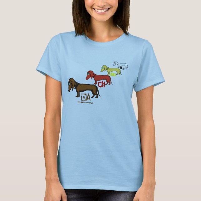 Camiseta Design engraçado do t-shirt do dachshund (Frente)