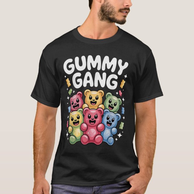 Camiseta Design Engraçado Do Urso Gummy Para Homens Mulhere (Frente)