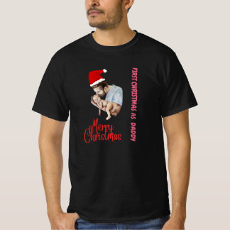 Camiseta Design engraçado meu primeiro Feliz Natal como Pai