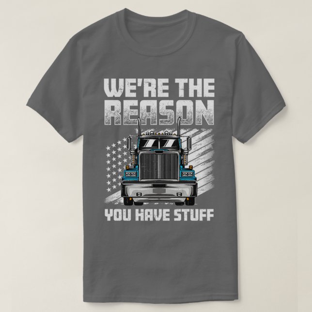 Camiseta Design Engraçado Para Homens Mulheres Semi Truck D (Frente do Design)