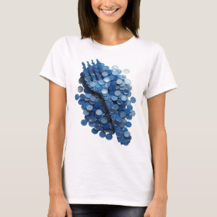 Camiseta Design espiral duplo DNA Prata espirituoso Citação