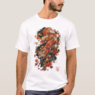 Camiseta Design Espirito da Raposa Japonesa Kitsune de Outo