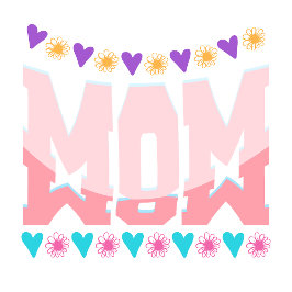 Camiseta Design Estético de Mãe Corações e Flores