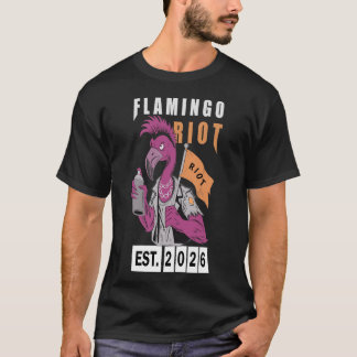 Camiseta Design Estético Urbano Flamingo Riot