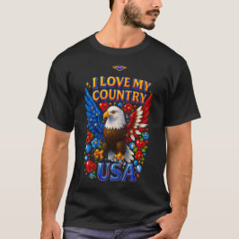 Camiseta Design: Eu Amo Meu País - EUA