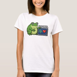 Camiseta Design Excêntrico e Retrô de Rã de Arte em Pixel p