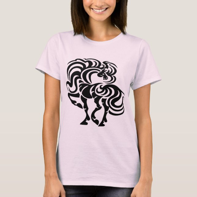 Camiseta Design extravagante do cavalo (Frente)