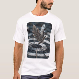 Camiseta Design fléchette ailée argentée divine cible