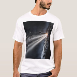Camiseta Design fléchette lumière focus et impact doré
