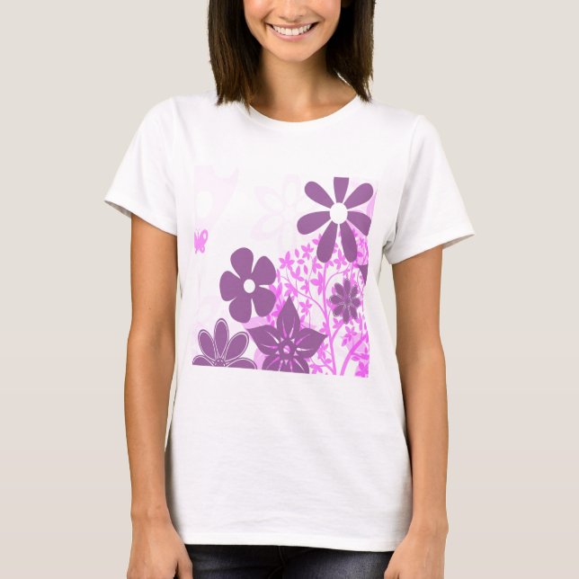Camiseta Design floral da foto da margarida das flores do (Frente)