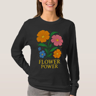 Camiseta Design Floral de "Alimentação de Flor" Retrospecti