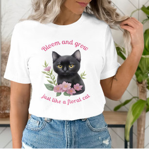 Camiseta Design Floral de Gato Gato Gato Gato Bastante e Cr