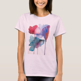Camiseta Design floral moderno da arte da flor da aguarela
