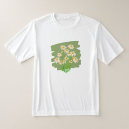 Camiseta Design Floral Rustic em Fundo Verde