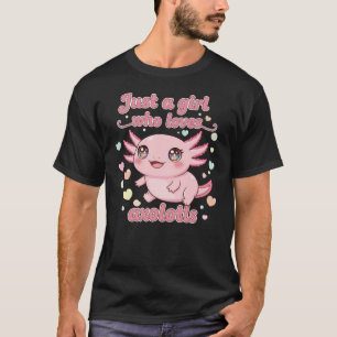 Camiseta Design Fofo de Axolote Kawaii Menina