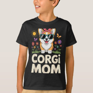 Camiseta Design Fofo de Corgi Para Mulheres Meninas Mãe Cac