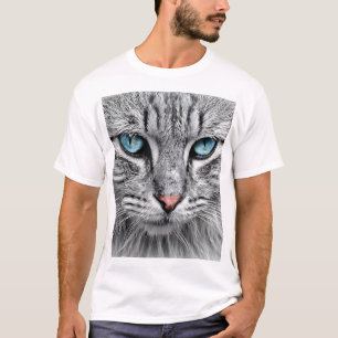 Camiseta Design Fractal do rosto de gato