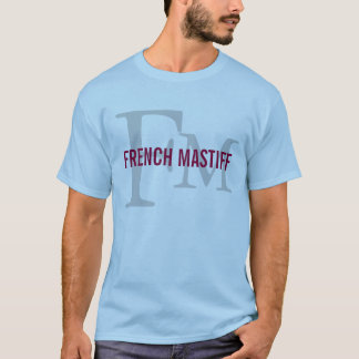 Camiseta Design francês do monograma da raça do Mastiff