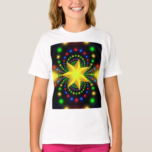 Camiseta Design Fratural da Estrela de Natal-29440 (Frente)