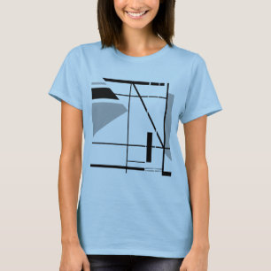 Camiseta Design Geométrico Contemporâneo de Cinza Média 