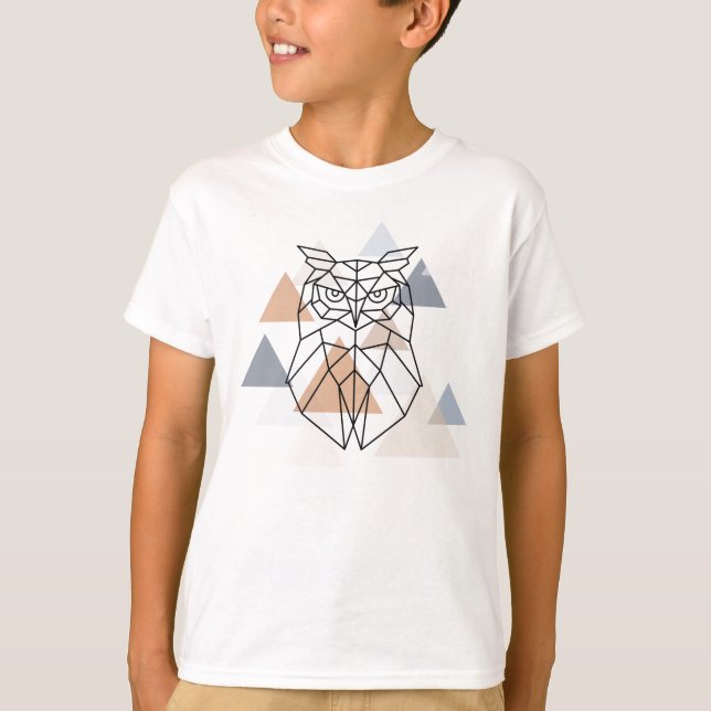 Camiseta Design geométrico da coruja (Frente)
