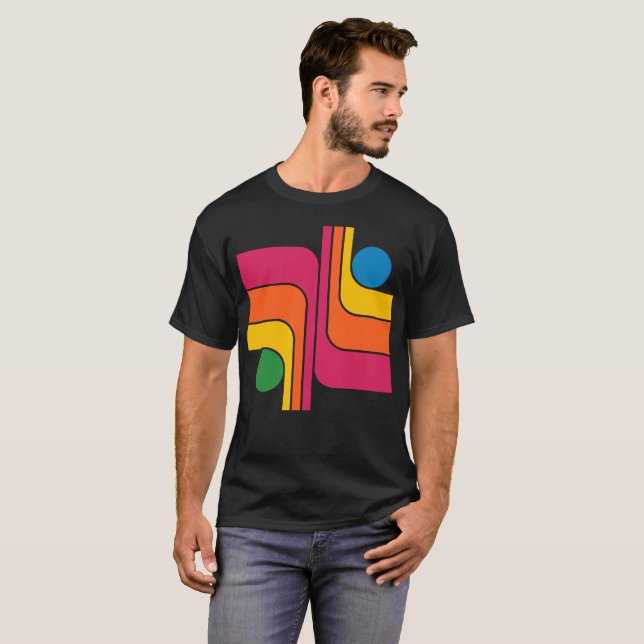 Camiseta Design Geométrico Estilo Retro Mod Anos 70 (Frente Completa)