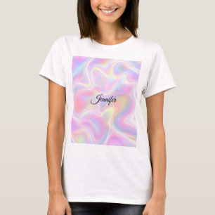 Camiseta Design Girly Vibrante Pastel Holográfico em Espira