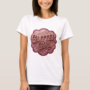 Camiseta Design GLITTER GIRL Dourado que Atrai Olhares