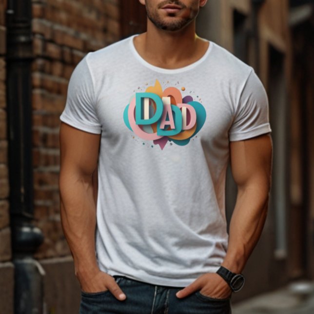 Camiseta Design Gráfico 3D colorido "PAI" | Masculino (Criador carregado)