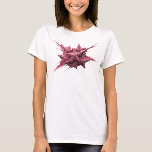Camiseta Design Gráfico Abstrato de Estrelas Rosa Moderno