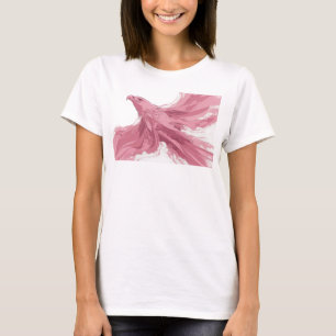 Camiseta Design Gráfico Águia Abstrata Rosa Atraente