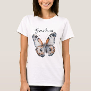 Camiseta Design Gráfico Aquarela Borboleta Destemida, Medo
