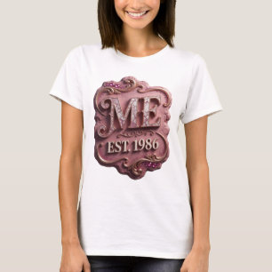 Camiseta Design Gráfico Artístico Rosa ME EST 1986