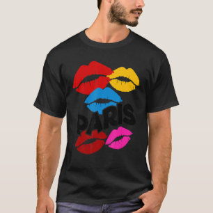 Camiseta Design Gráfico C de Lábios de Kisses Franceses Col