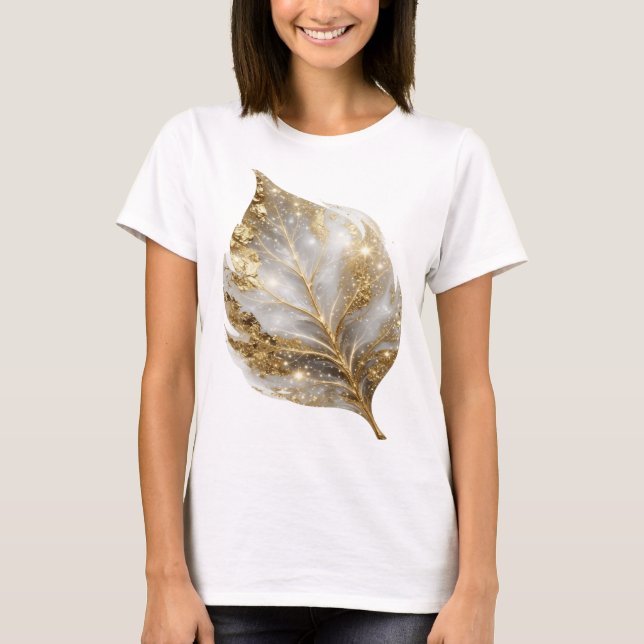 Camiseta Design Gráfico Chic Gold FOLHA DOURADA (Frente)
