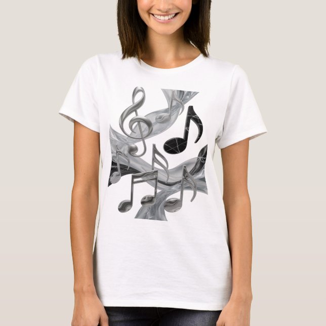 Camiseta Design Gráfico Chic Silver MUSIC IN MOTION (Frente)