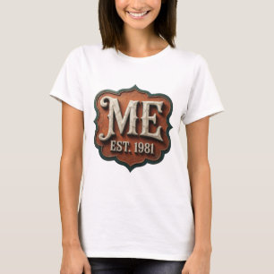 Camiseta Design Gráfico Cinza Atraente ME EST 1981