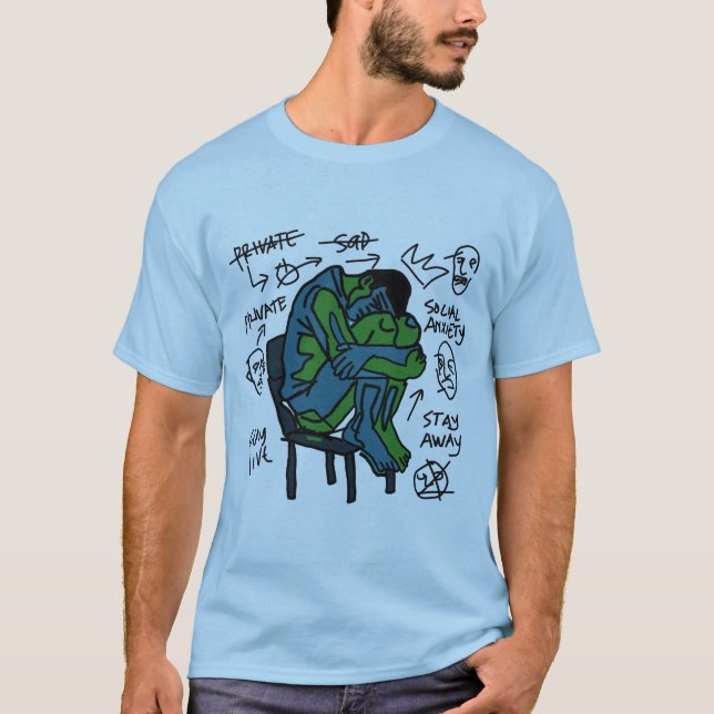 Camiseta Design Gráfico de Ansiedade Social Neoexpressionis (Frente)